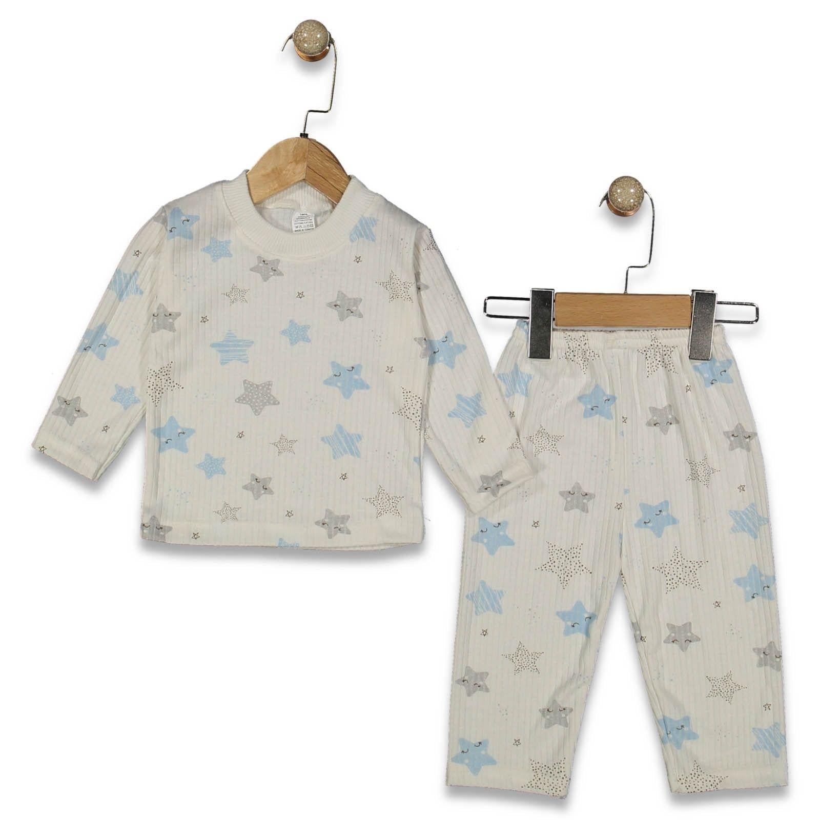 Fitilli Yıldızlı Pijama Takımı 9-12-18 Ay