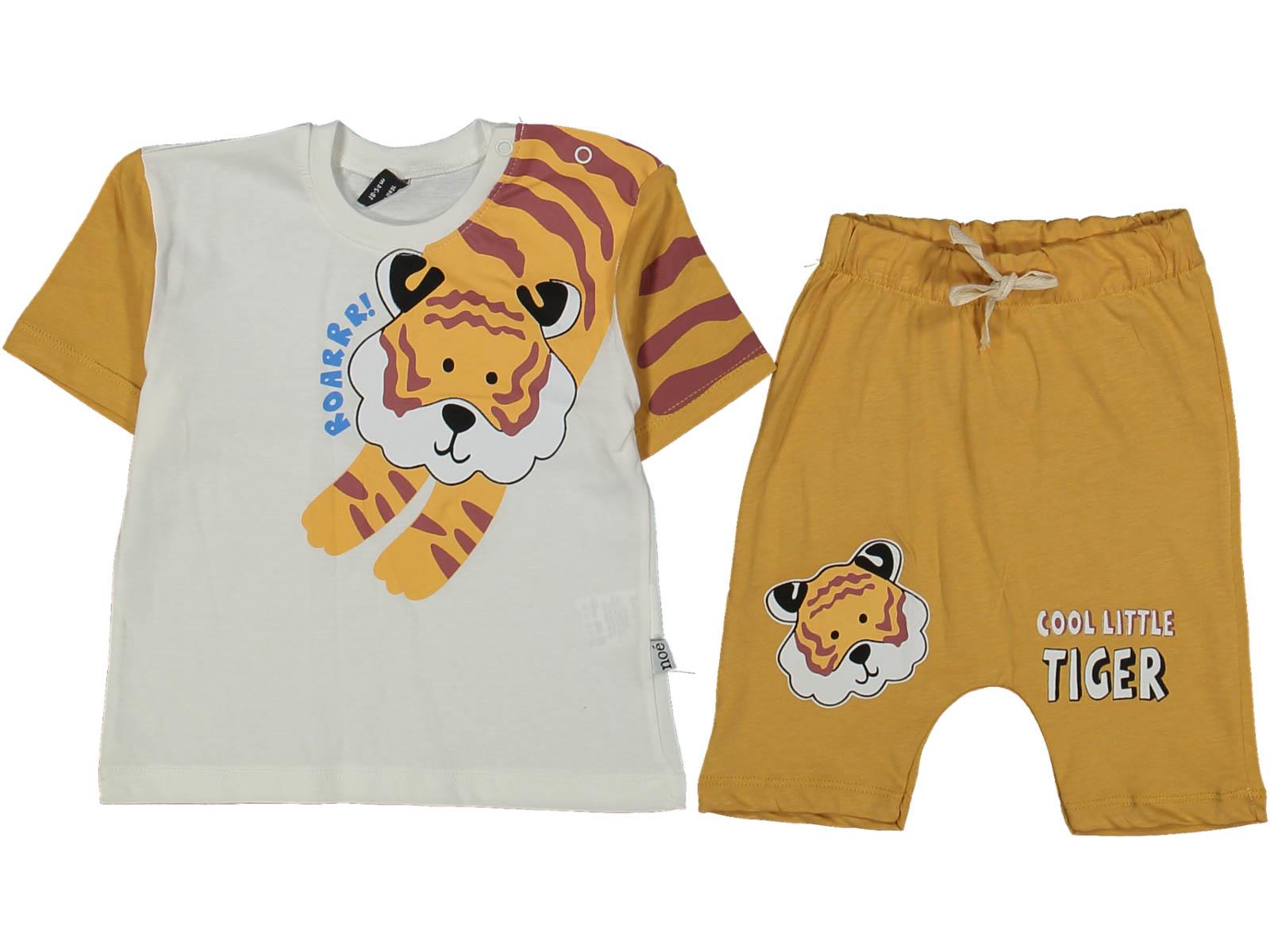 Kaplan Baskılı Bebek Şort Takımı