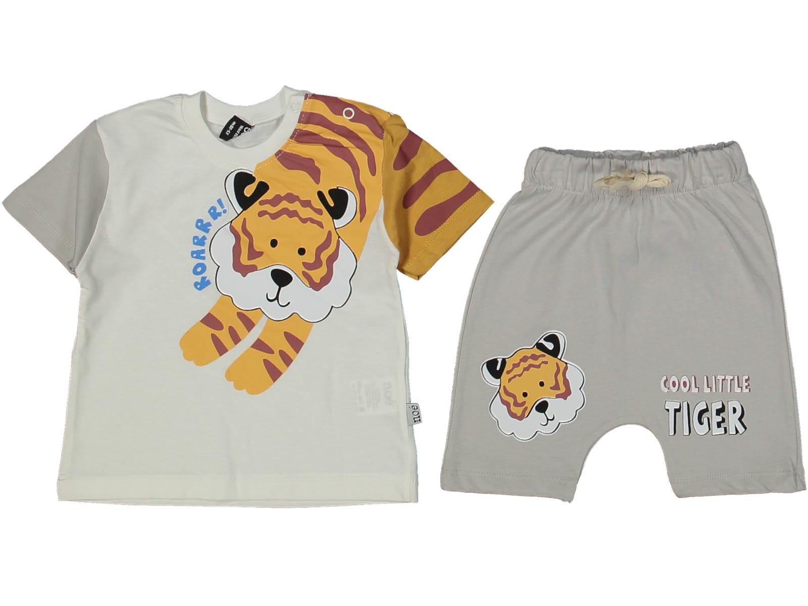 Kaplan Baskılı Bebek Şort Takımı