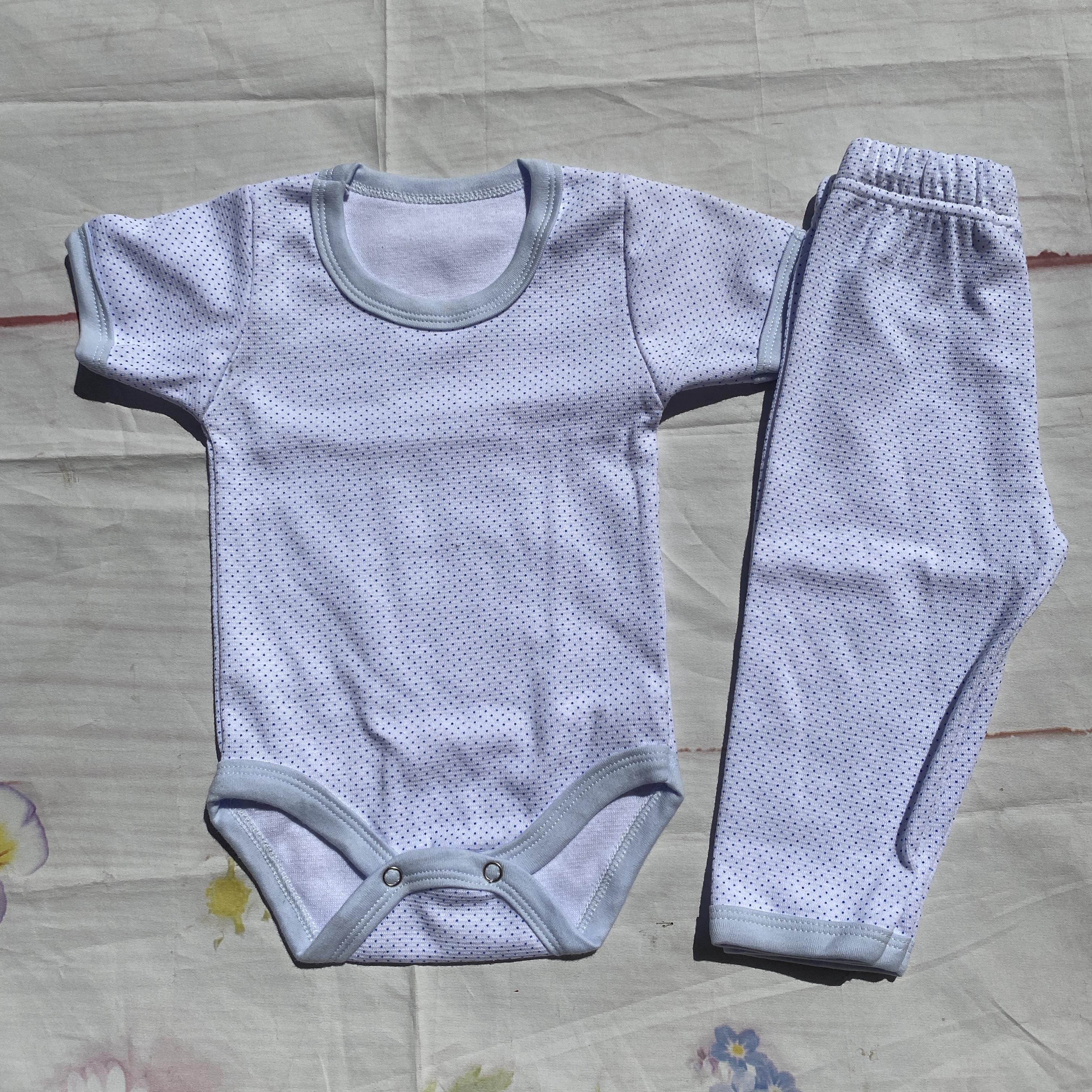 Mavi Noktalı Body Seti 3-6 Ay