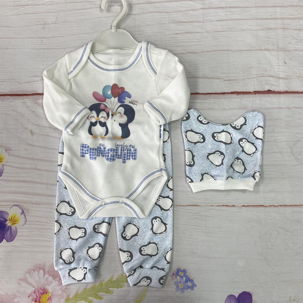 Minik Penguen 3'lü Body Seti