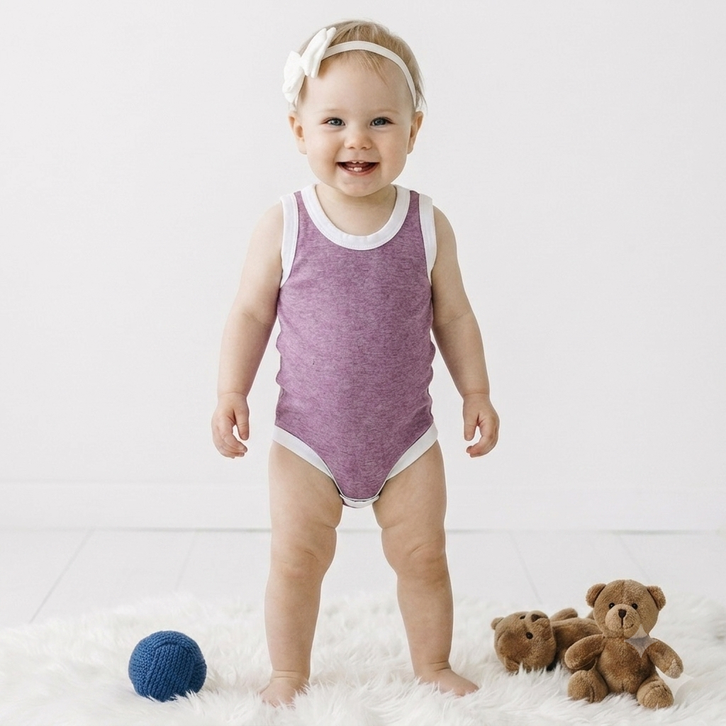 Mor Çıtçıtlı Atlet Bebek Badi 0-3-69 Ay