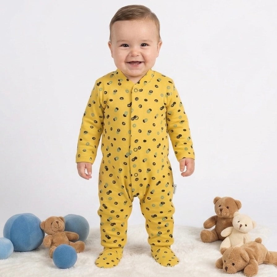 Necixs Puanlı Önden Çıtçıtlı Tulum 0-3-6 Ay