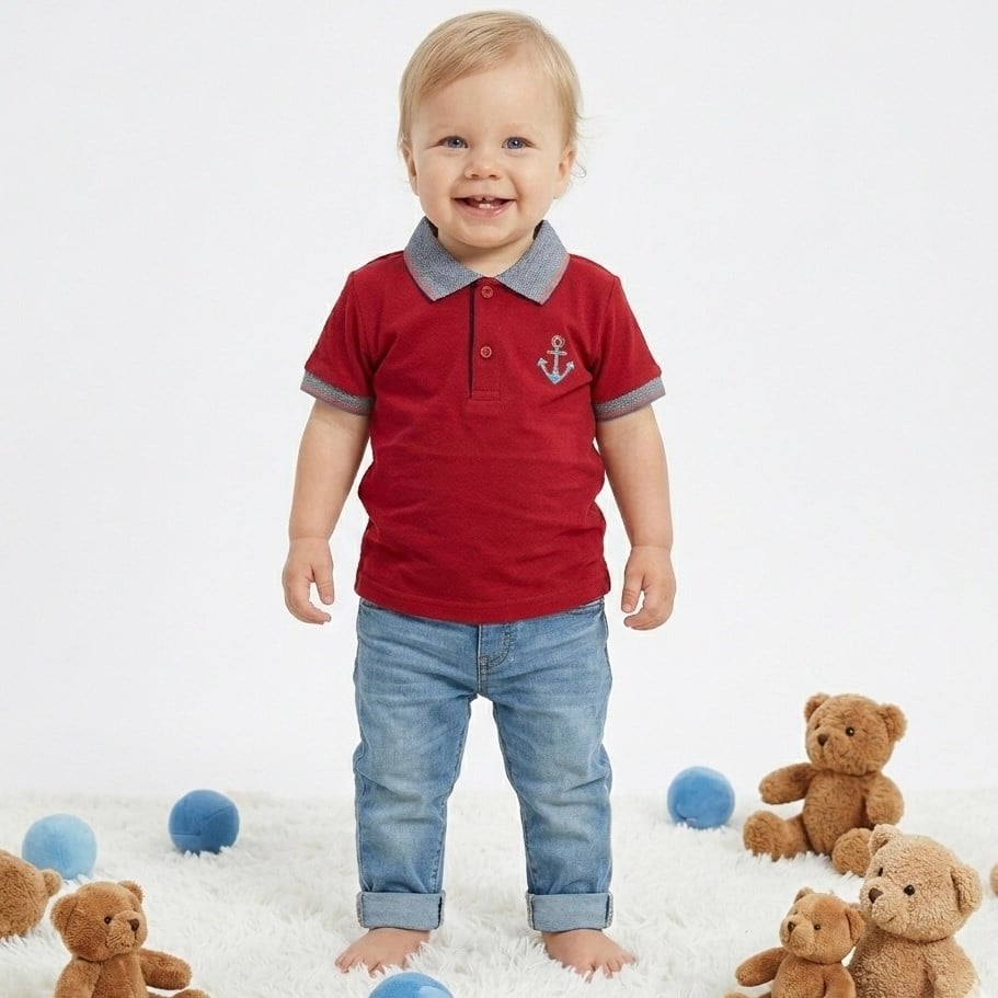 Polo Yaka Bebek Çocuk Tişört 2-3-4 Yaş