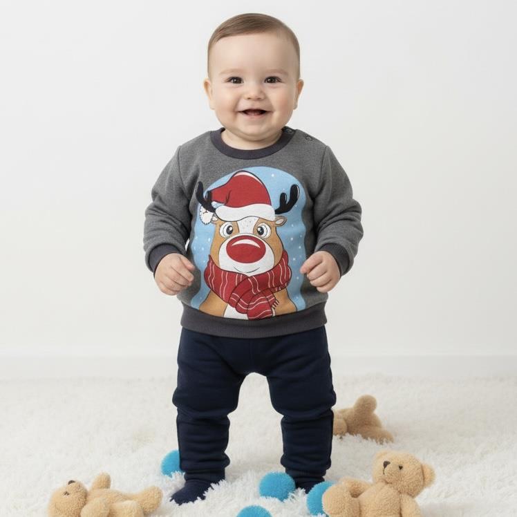 Üç İplik Baskılı Bebek Takımı