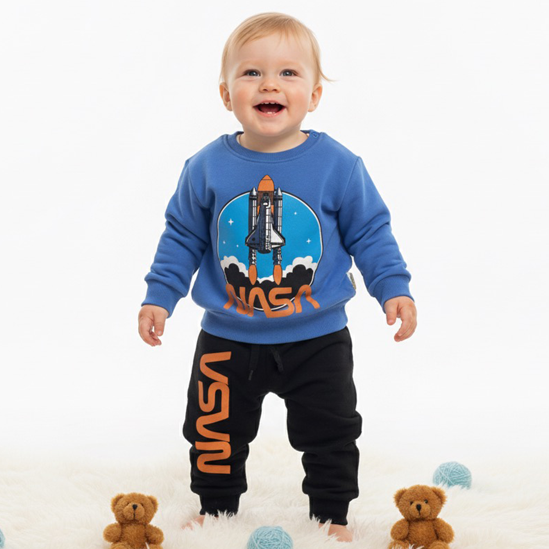 Üç İplik Baskılı Bebek Takımı