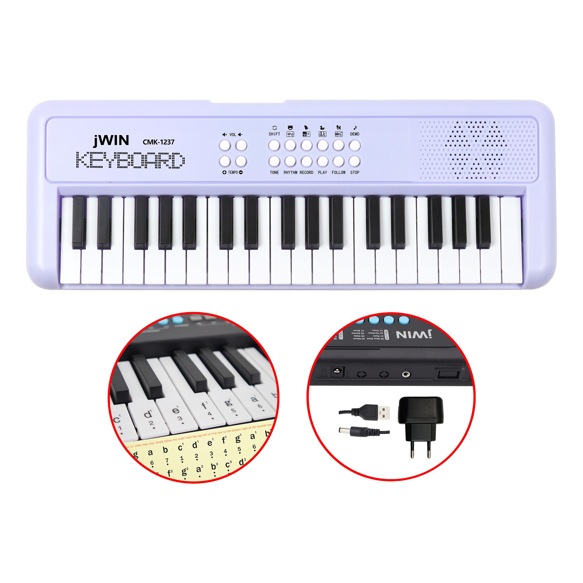 Jwin CMK-1237 37 Tuşlu Elektronik Org (Etiket. Adaptör Hediye) - Mor
