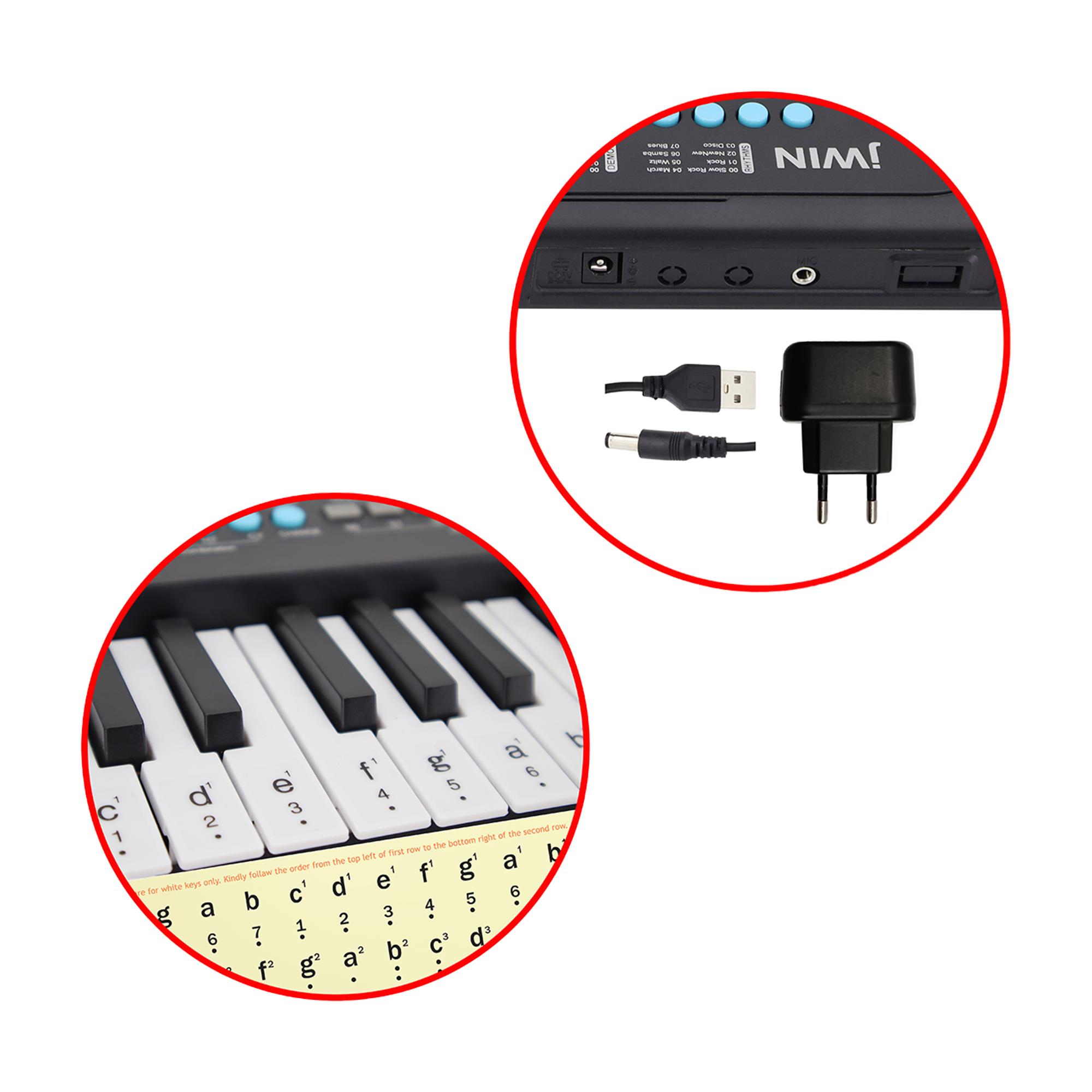 Jwin CMK-1237 37 Tuşlu Elektronik Org (Etiket. Adaptör Hediye) - Pembe