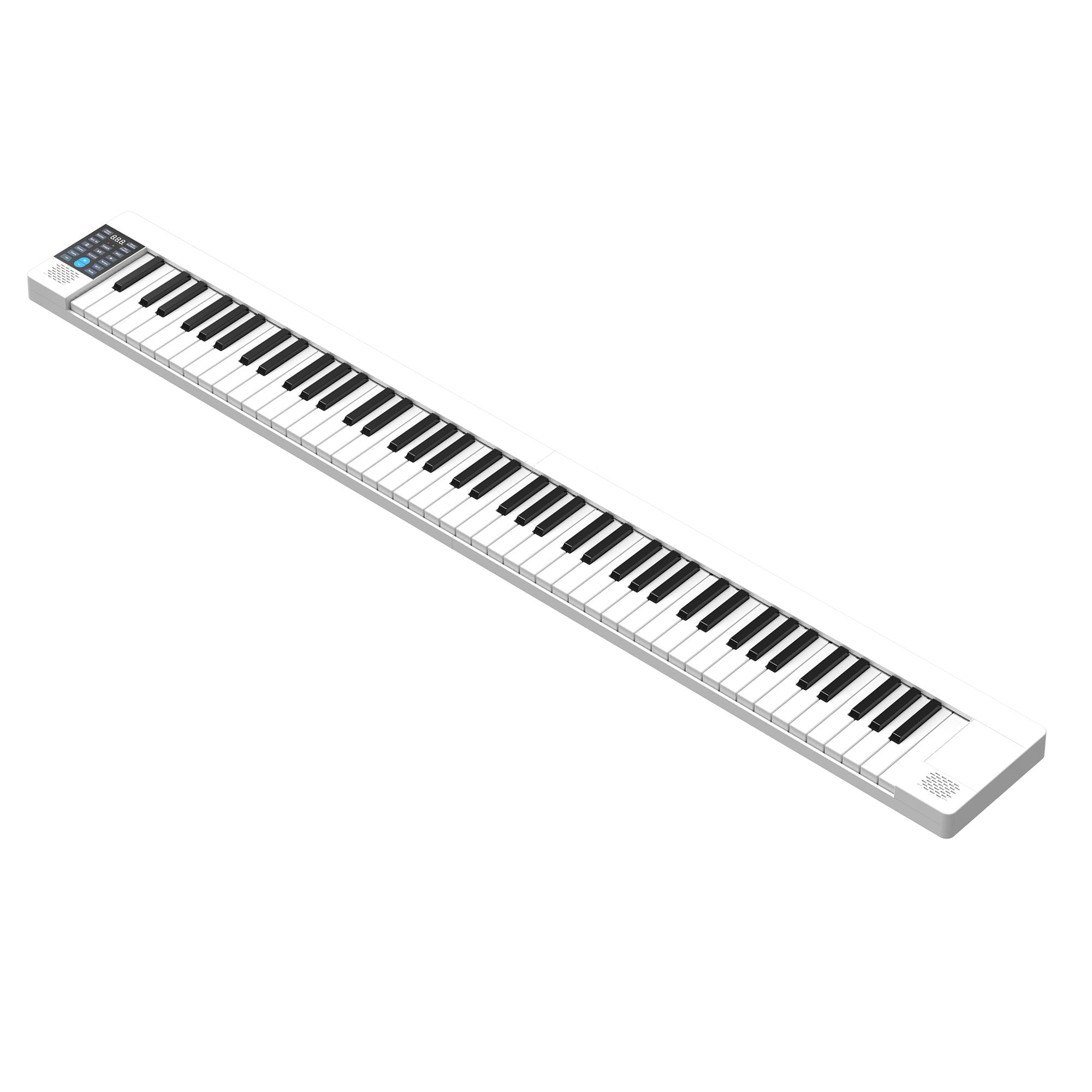 Jwin JDP-8800 Katlanabilir Tuş Hassasiyetli Bluetooth + Şarjlı Piyano - Beyaz