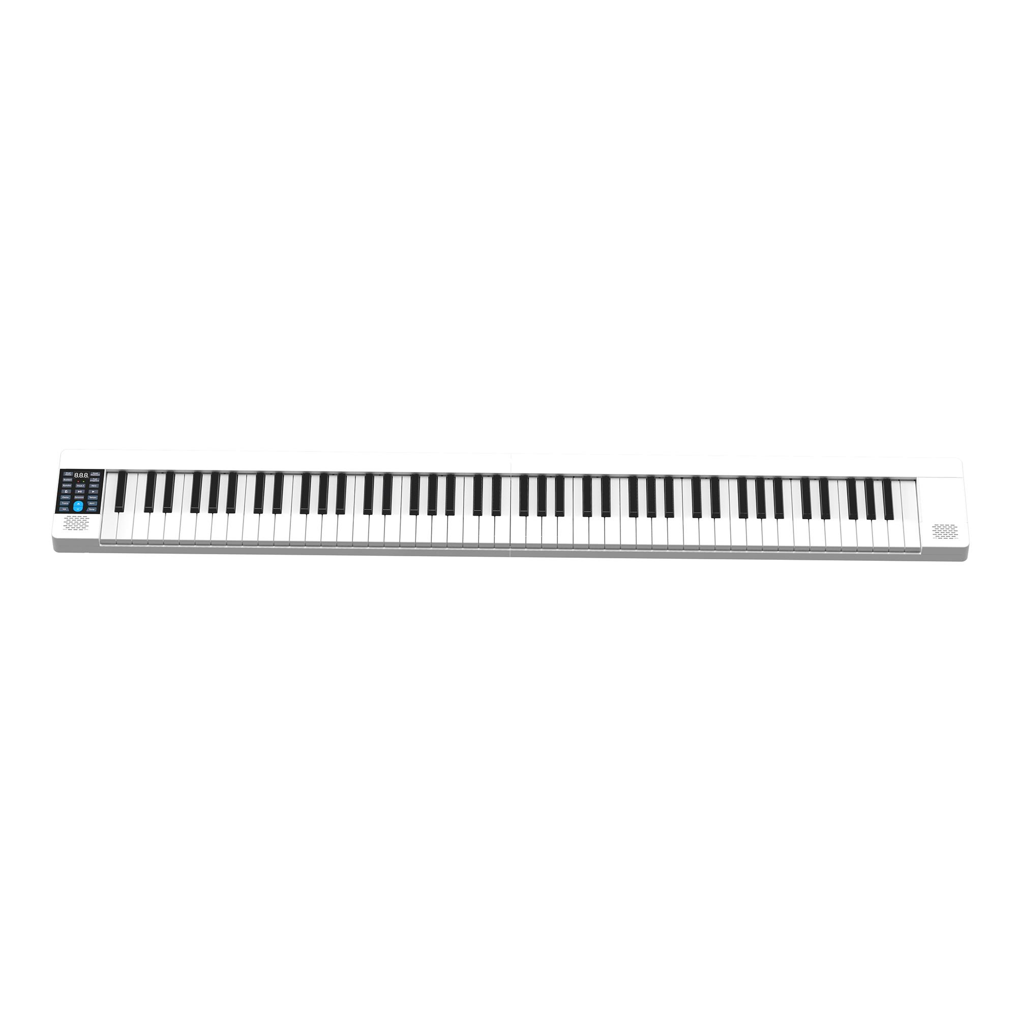 Jwin JDP-8800 Katlanabilir Tuş Hassasiyetli Bluetooth + Şarjlı Piyano - Beyaz