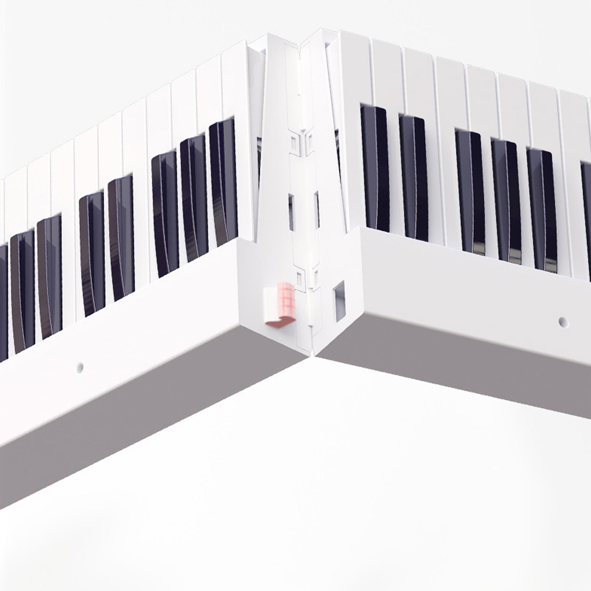 Jwin JDP-8830 Tuş Hassasiyetli Katlanabilir Bluetooth + Şarjlı Piyano - Beyaz