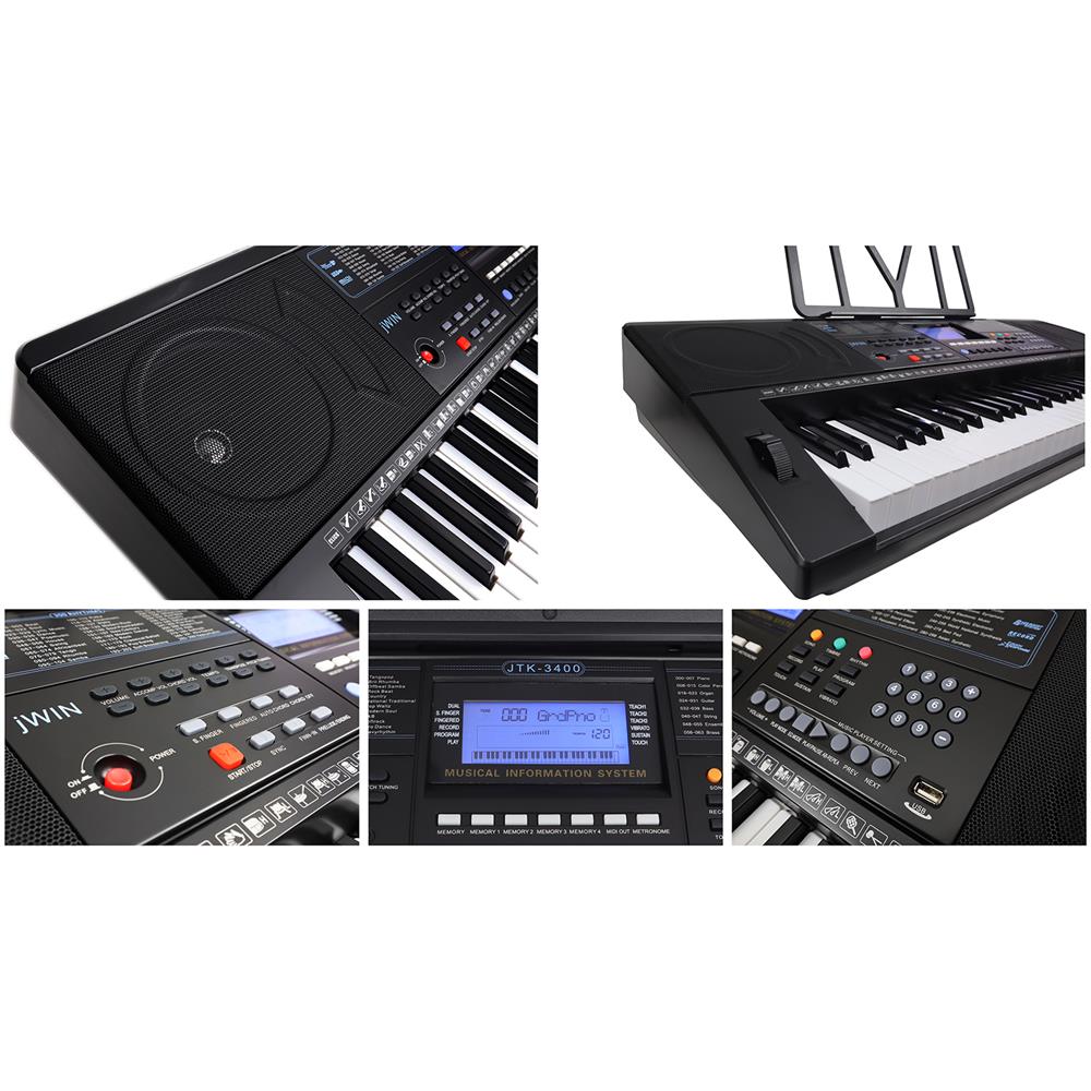 Jwin JTK-3400 61 Tuş Hassasiyetli 5 Oktav Org (Adaptör Hediye)
