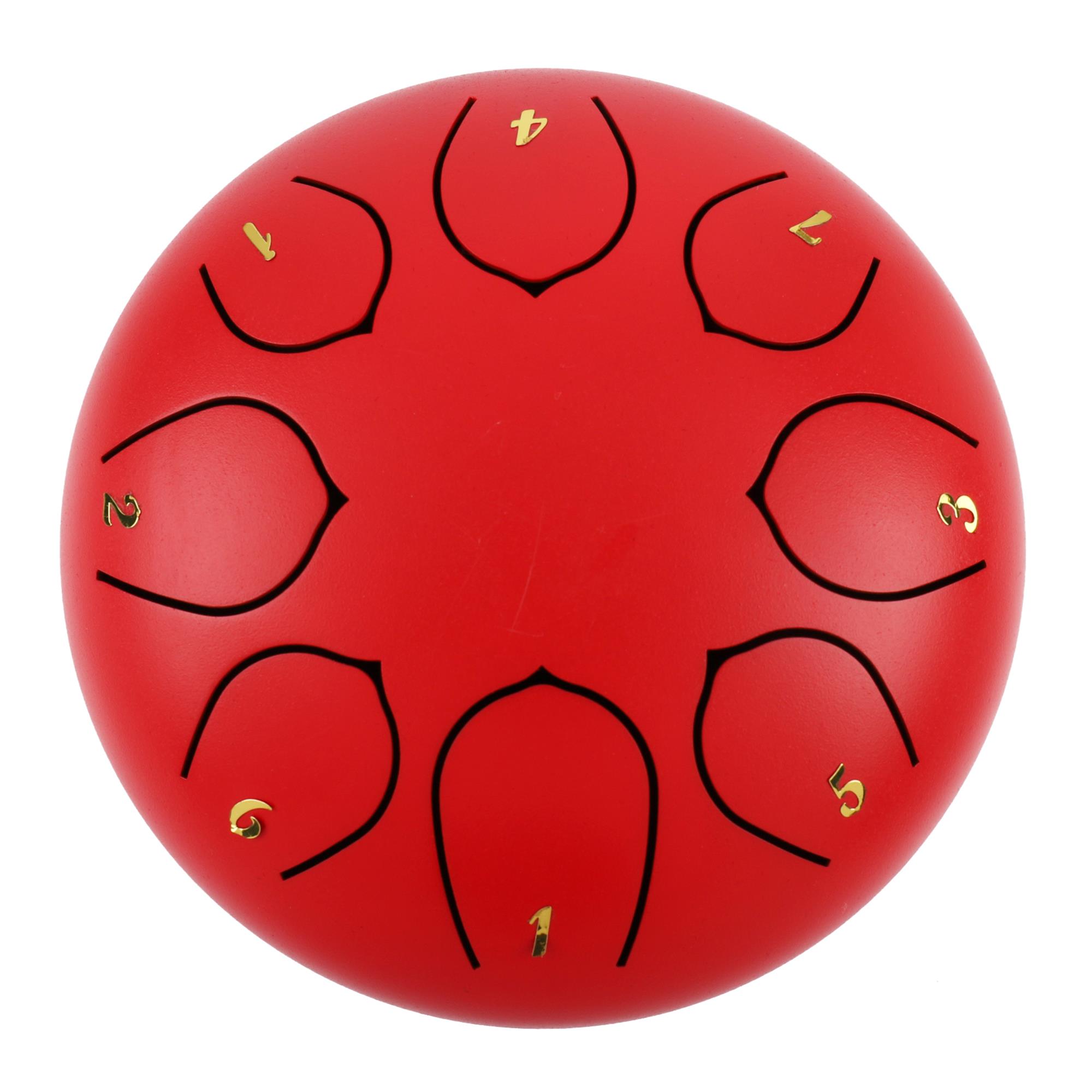 Jwin JTN-68 6 Inç 8 Ses Ton Çelik Handpan Tongue Drum Davulu - Kırmızı