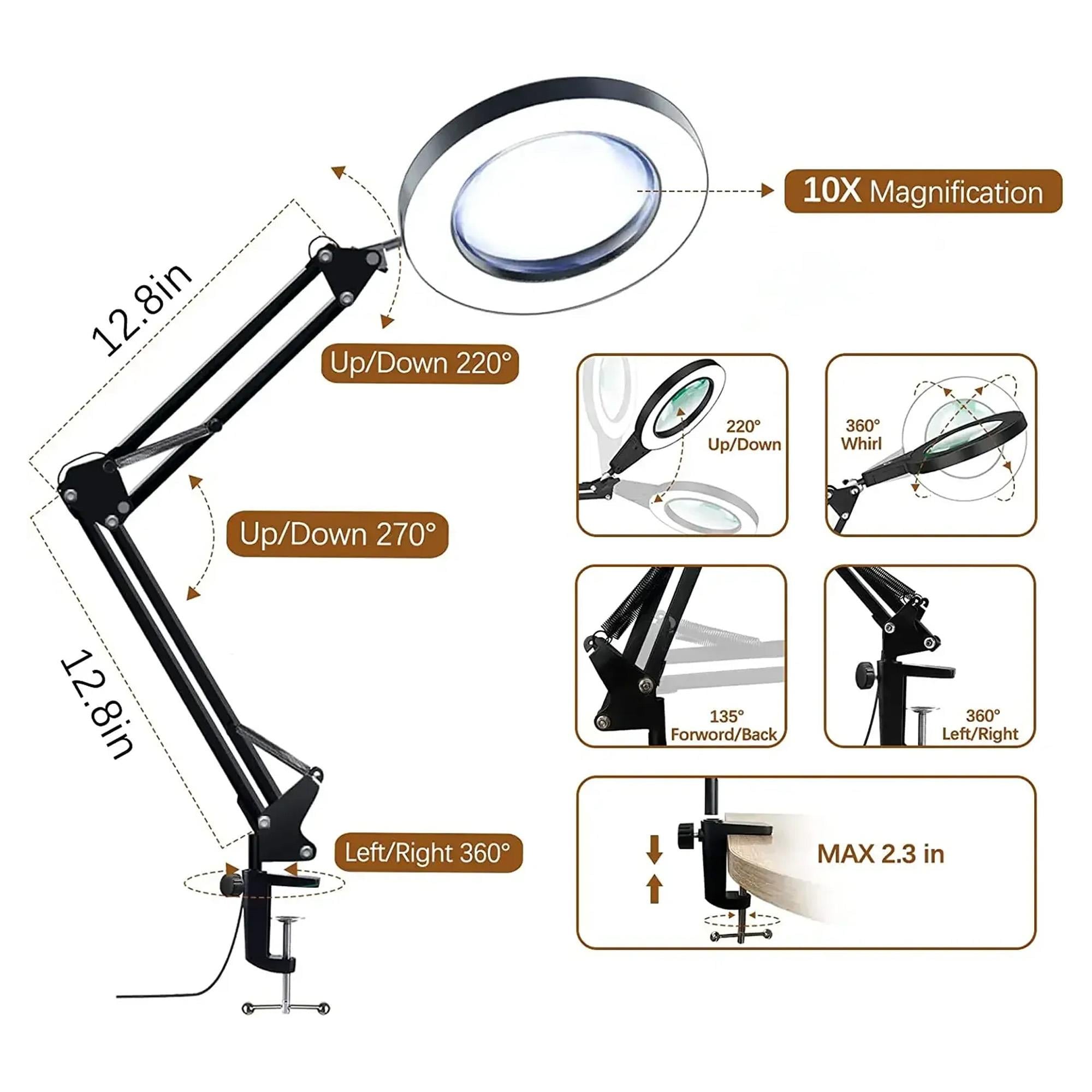 Jwin MB-600 3 Modlu Ledli Masa Büyüteç 