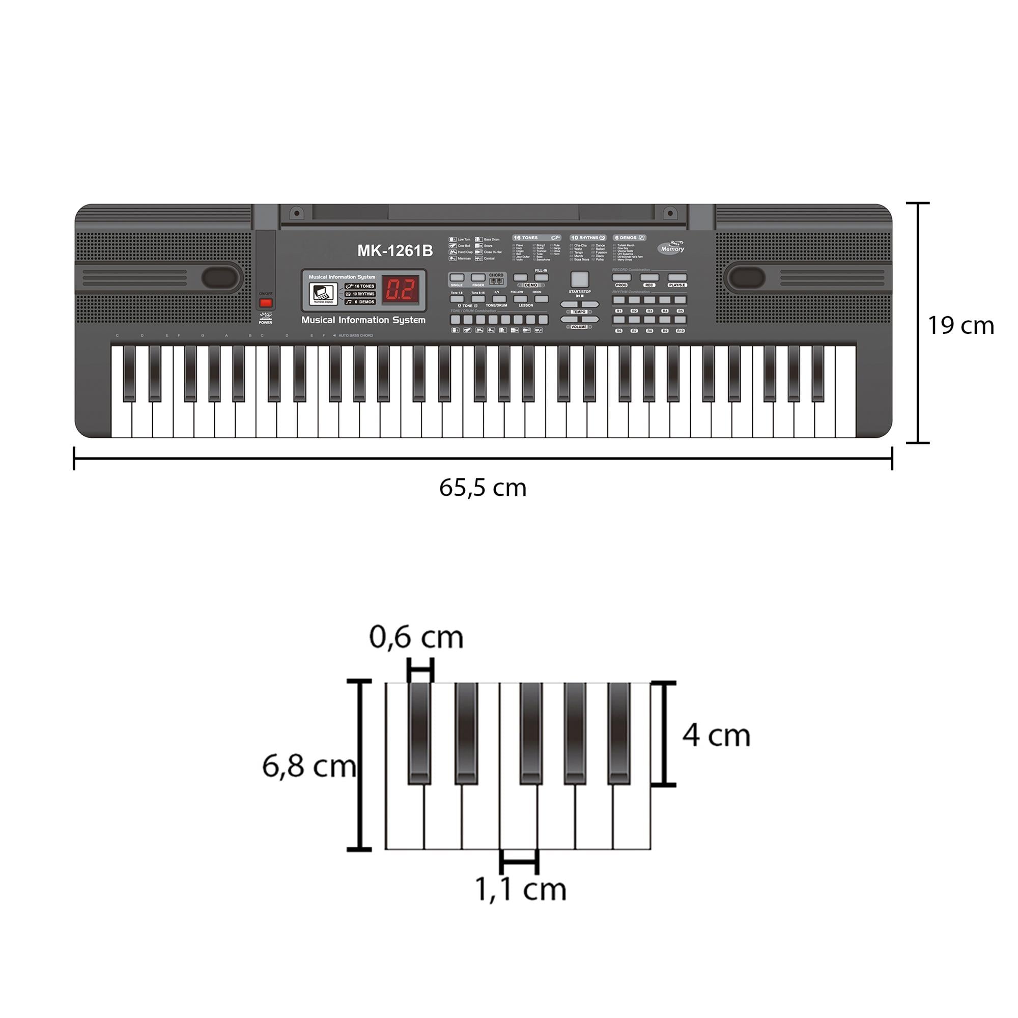 Jwin MK-1261B 61 Tuşlu Elektronik Org (Etiket. Adaptör Hediye)