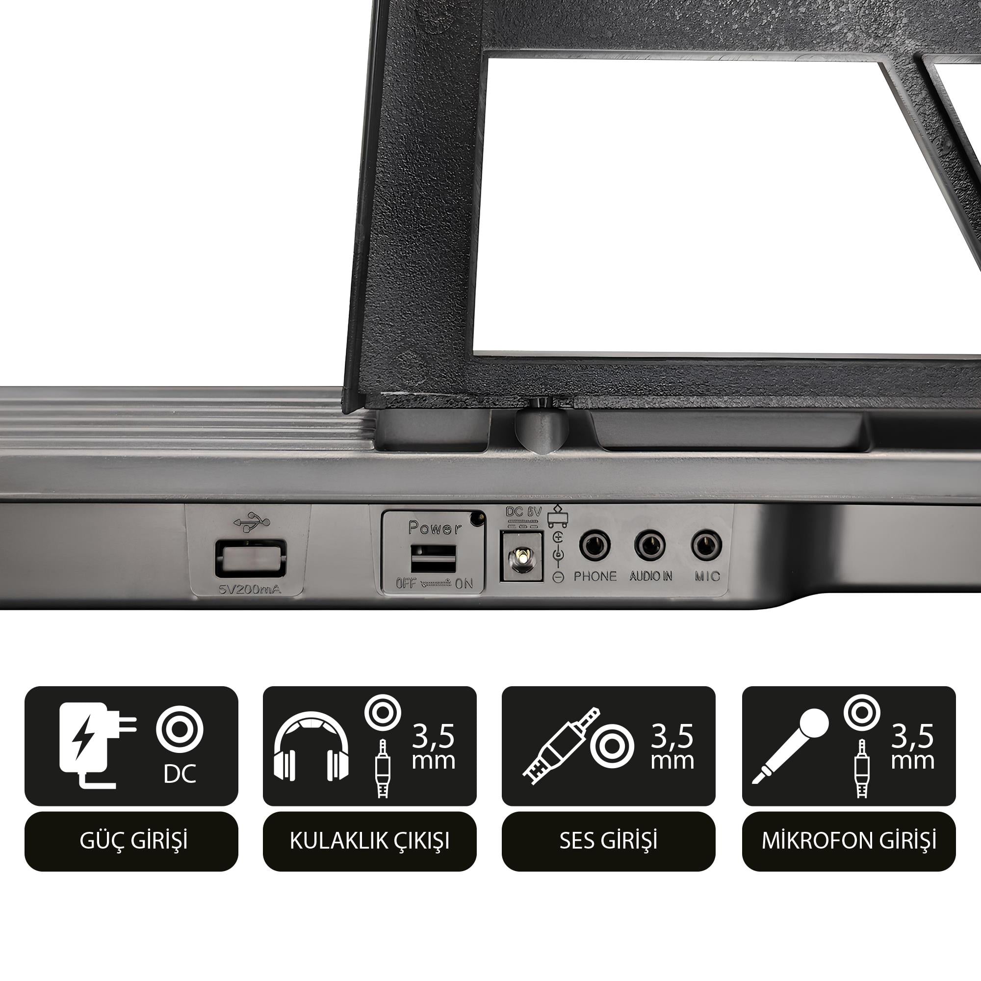 Jwin MK-1261B 61 Tuşlu Elektronik Org (Etiket. Adaptör Hediye)