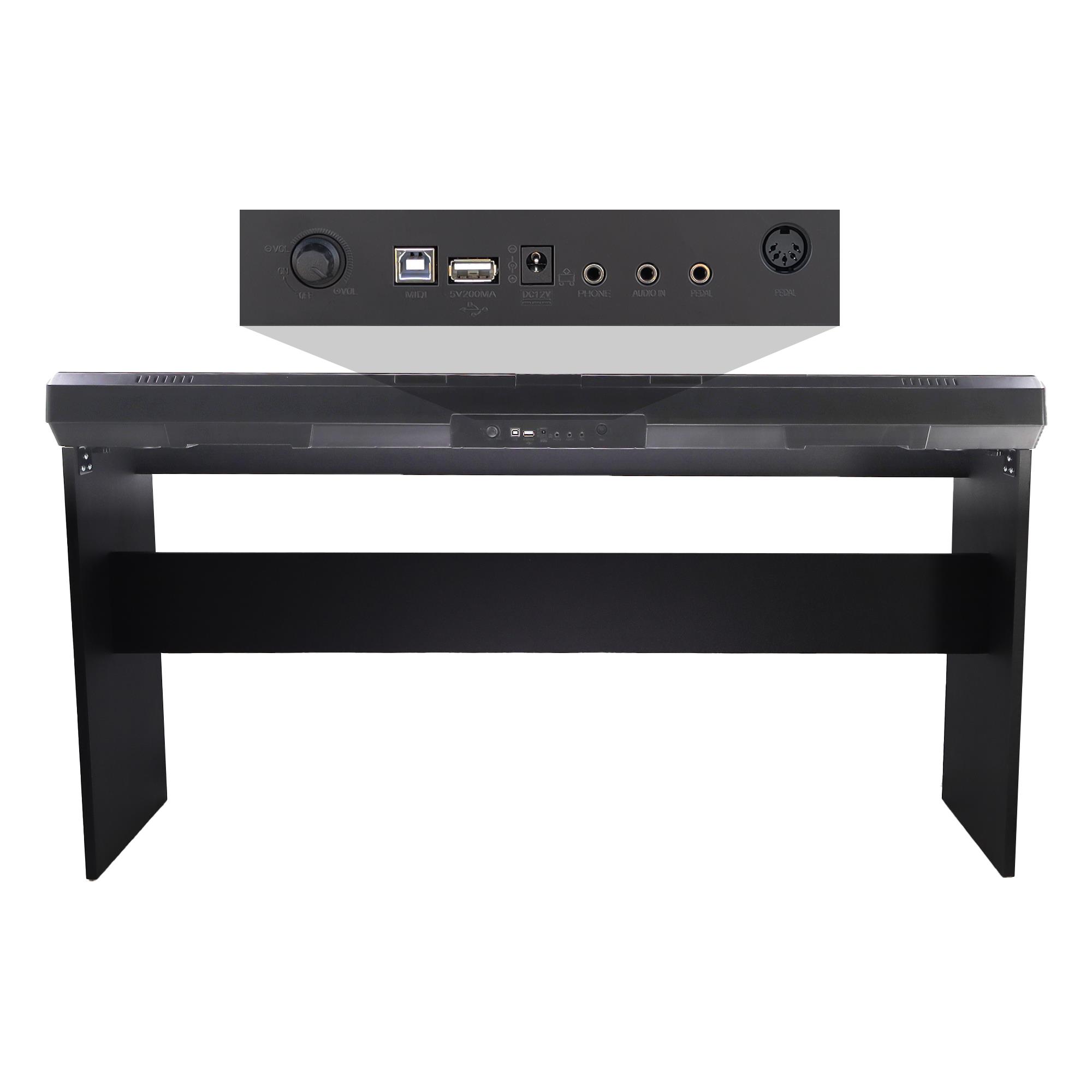 Jwin Sapphire SDP-110 Çekiç Aksiyonlu 88 Tuşlu Dijital Piyano + Tabure - Siyah