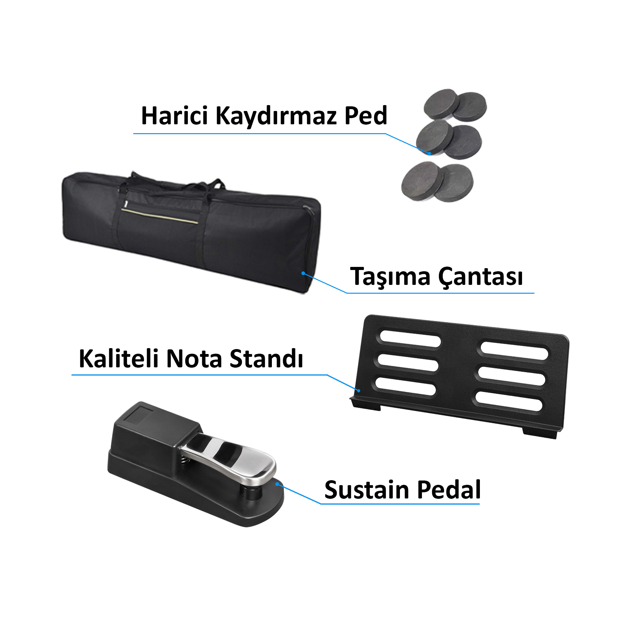 Jwin Sapphire SDP-112 Çekiç Aksiyonlu 88 Tuşlu Dijital Piyano Taşıma Çantası Hediyeli