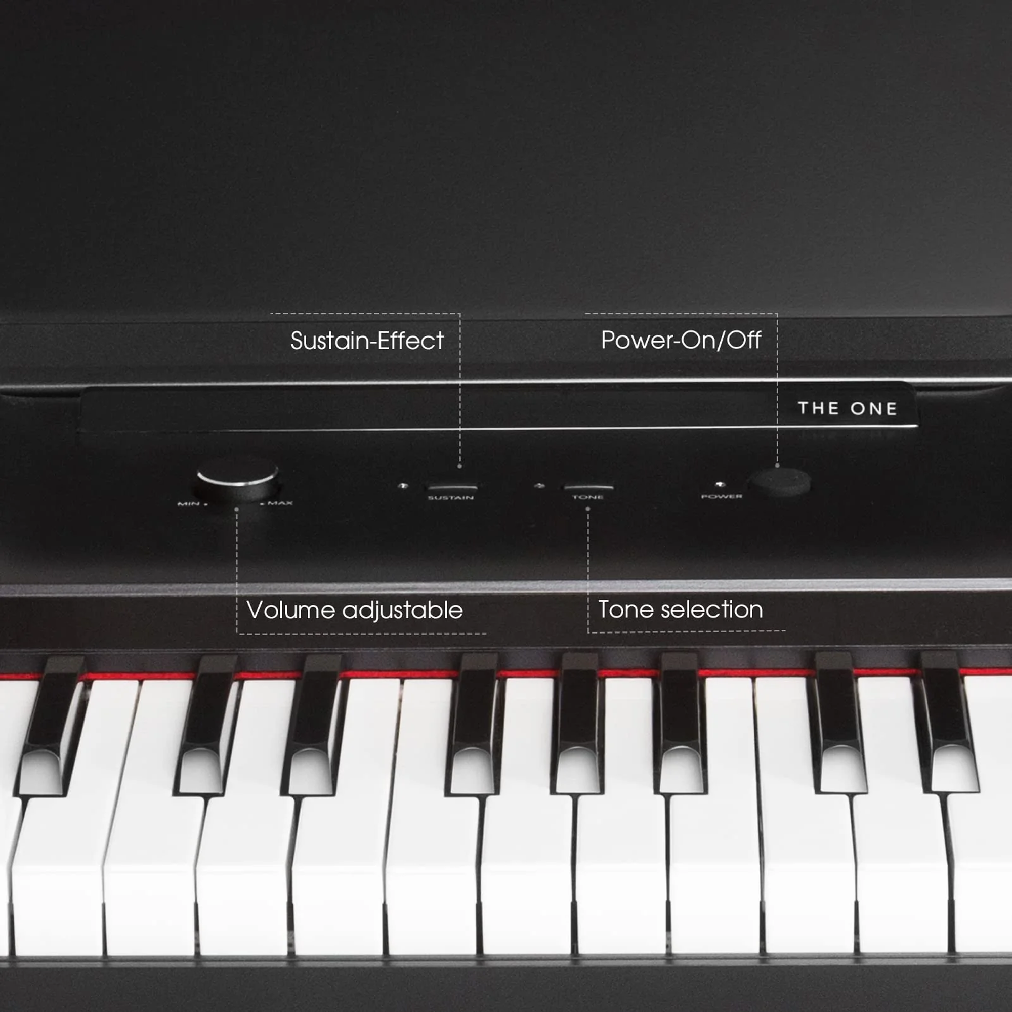 The ONE SK-TOK 61 Tuş Hassasiyetli Akıllı Org, MIDI Klavye - Siyah