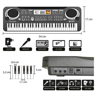 Classmate CMK-661 61 Tuşlu Elektronik Org (Adaptör, Mikrofon ve Nota Etiketi Hediye)