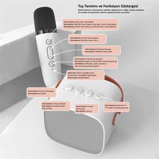 Jwin BK-320 Mikrofonlu Bluetooth Hoparlör - Beyaz