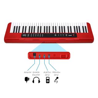 Jwin CTK-3000 61 Tuş Hassasiyetli Org (5 Oktav) - Kırmızı