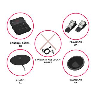 Jwin JDD-2023 Dijital Davul - Bateri Seti