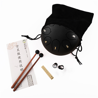 Jwin JTN-68 6 Inç 8 Ses Ton Çelik Handpan Tongue Drum Davulu - Siyah