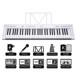 Jwin MK-6146 61 Tuşlu Elektronik Org (Mikrofon ve Adaptör Hediye) - Beyaz