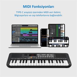 Jwin Sapphire MK-1537 37 Tuş Hassasiyetli Org (Adaptör Hediye) - Pembe