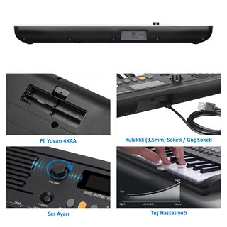 Jwin Sapphire MK-1537 37 Tuş Hassasiyetli Org (Adaptör Hediye) - Beyaz