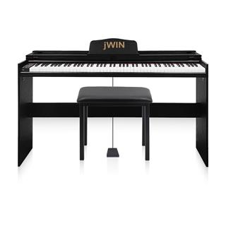 Jwin SDP-92 Tuş Hassasiyetli 88 Tuşlu Kapaklı Dijital Piyano + Tabure - Siyah