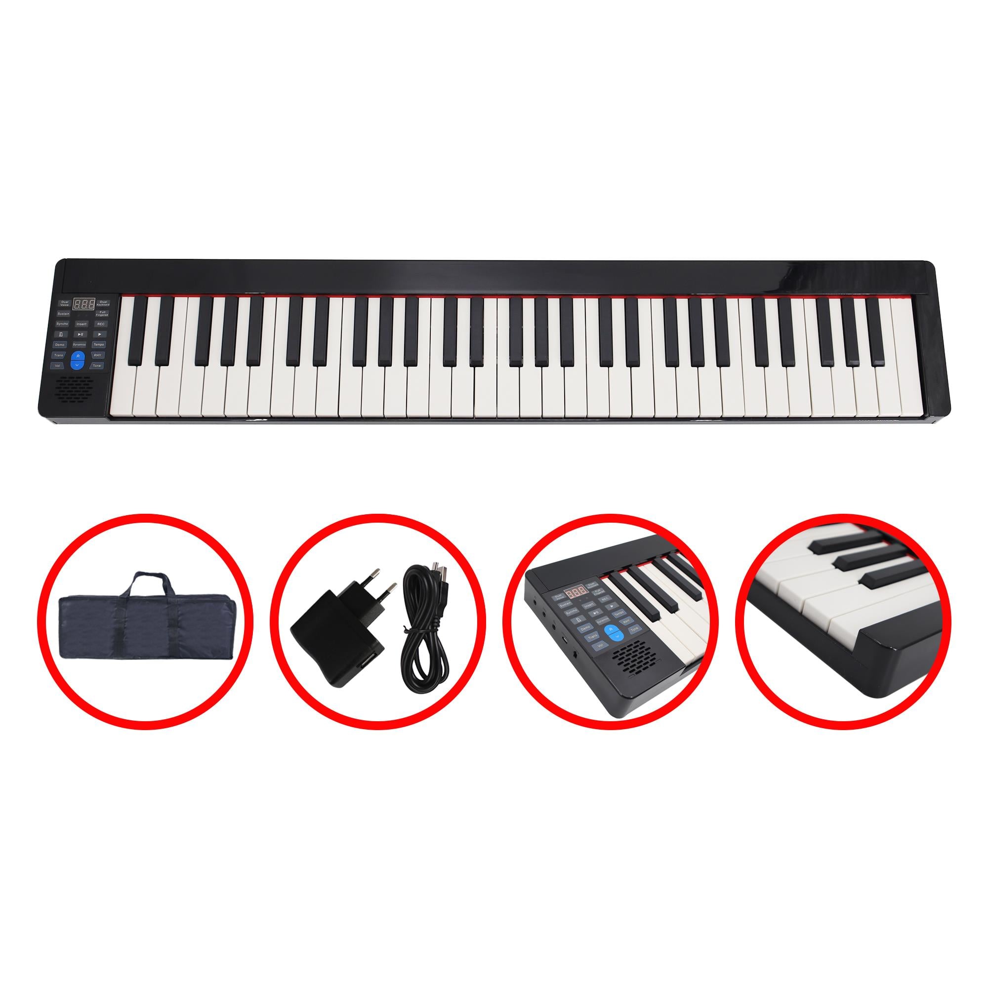  JTK-6102B Şarjlı Tuş Hassasiyetli 61 Tuşlu Org (Çanta+Pedal+Adaptör)