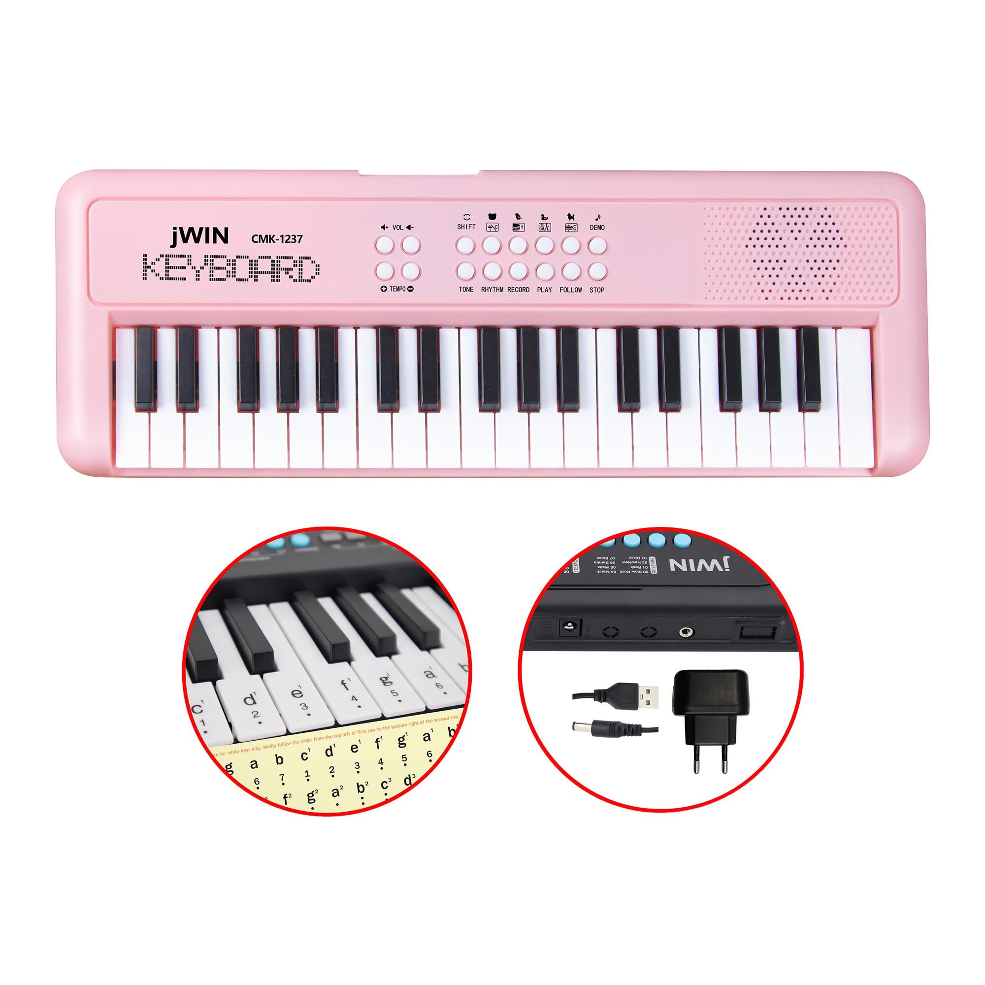 Jwin CMK-1237 37 Tuşlu Elektronik Org (Etiket. Adaptör Hediye) - Pembe