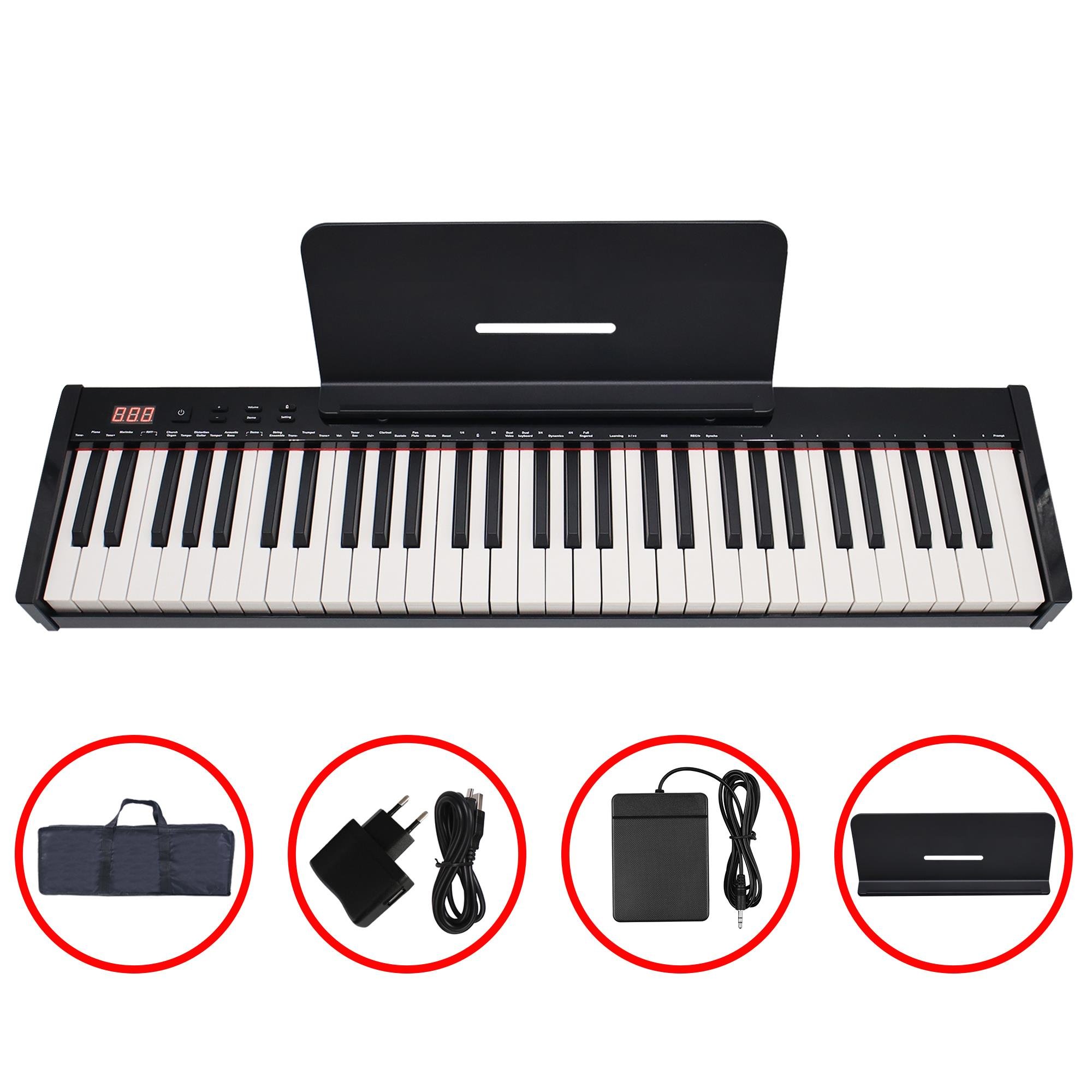 Jwin JTK-6103B Şarjlı Tuş Hassasiyetli 61 Tuşlu Bluetooth MIDI