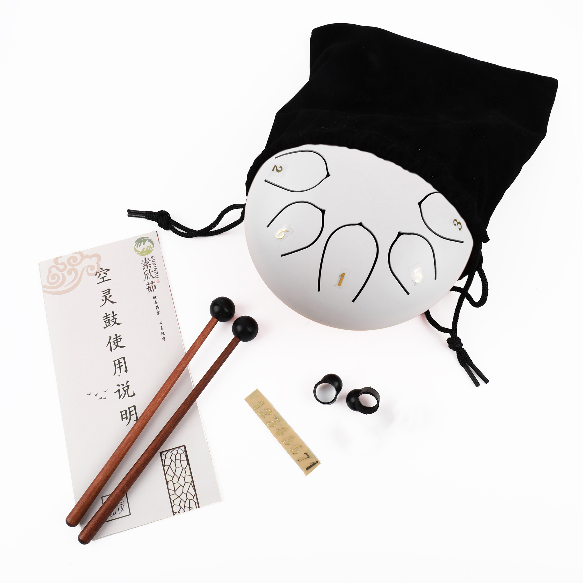 Jwin JTN-68 6 Inç 8 Ses Ton Çelik Handpan Tongue Drum Davulu - Beyaz