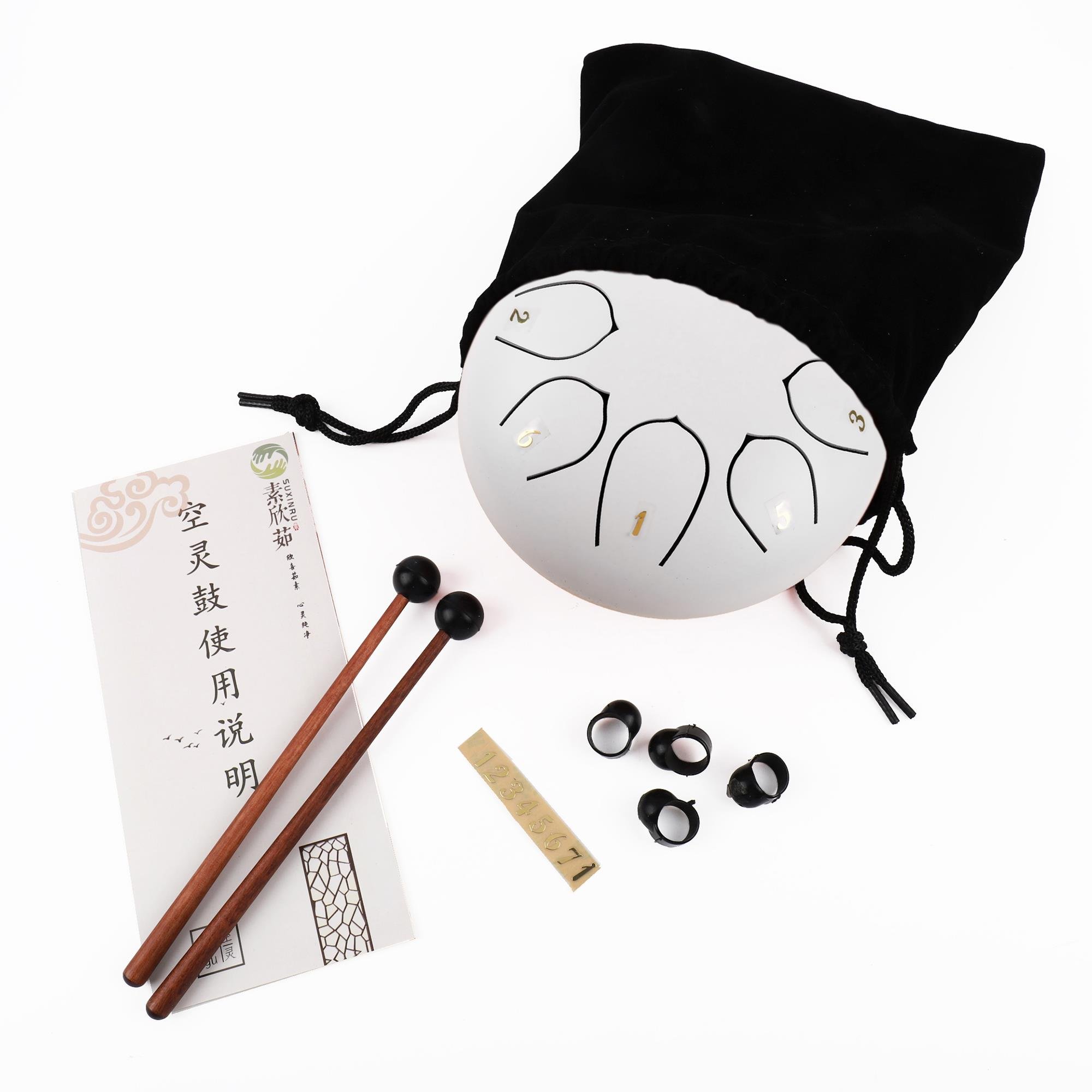 Jwin JTN-68 6 Inç 8 Ses Ton Çelik Handpan Tongue Davulu - Beyaz