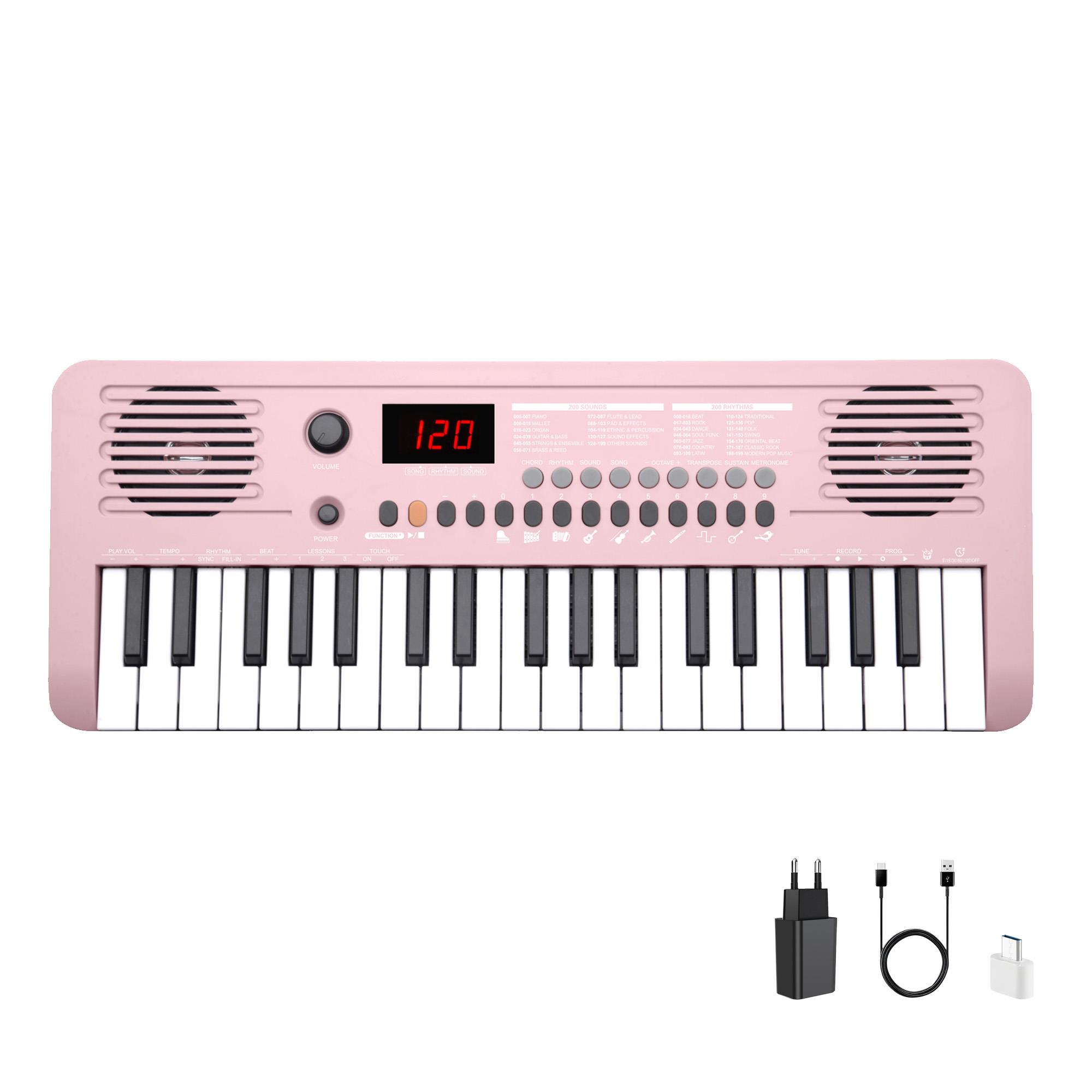Jwin Sapphire MK-1537 37 Tuşlu Org (Adaptör Hediye)-Pembe