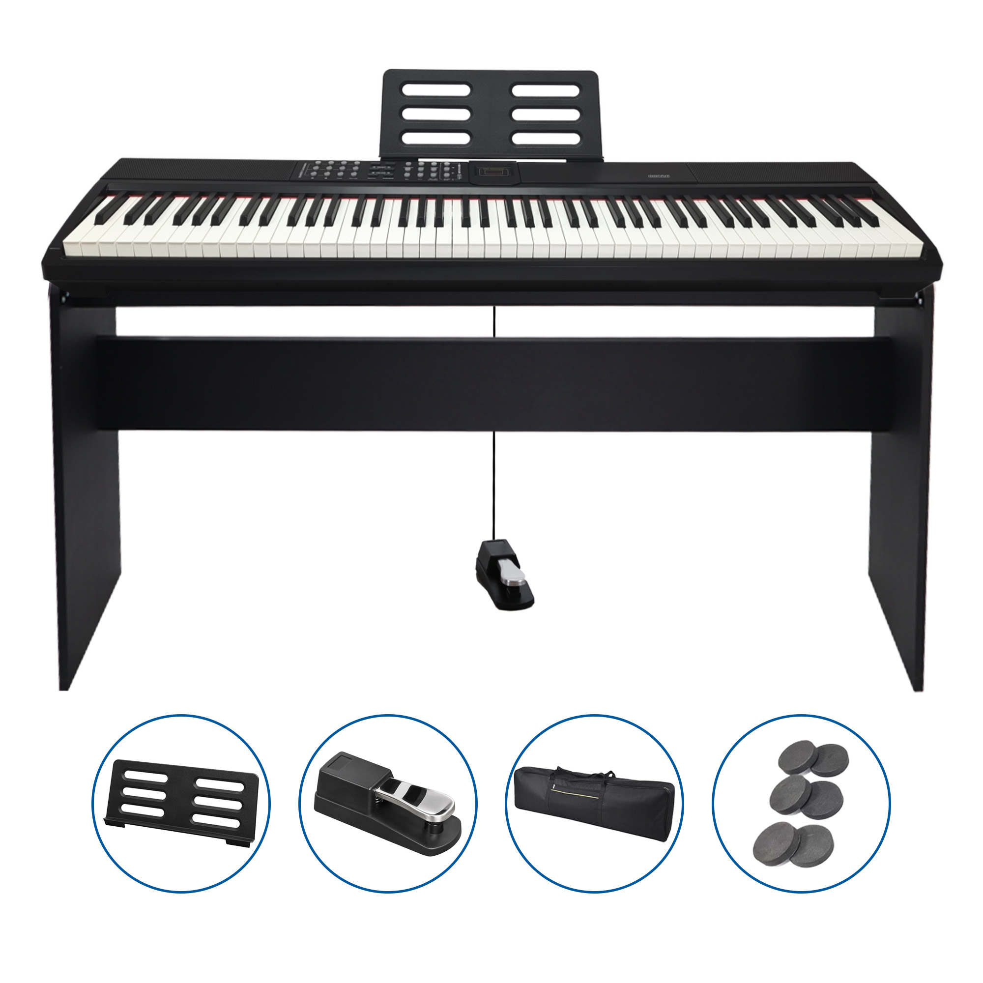 Jwin Sapphire SDP-112 Çekiç Aksiyonlu 88 Tuşlu Dijital Piyano Taşıma Çantası Hediyeli