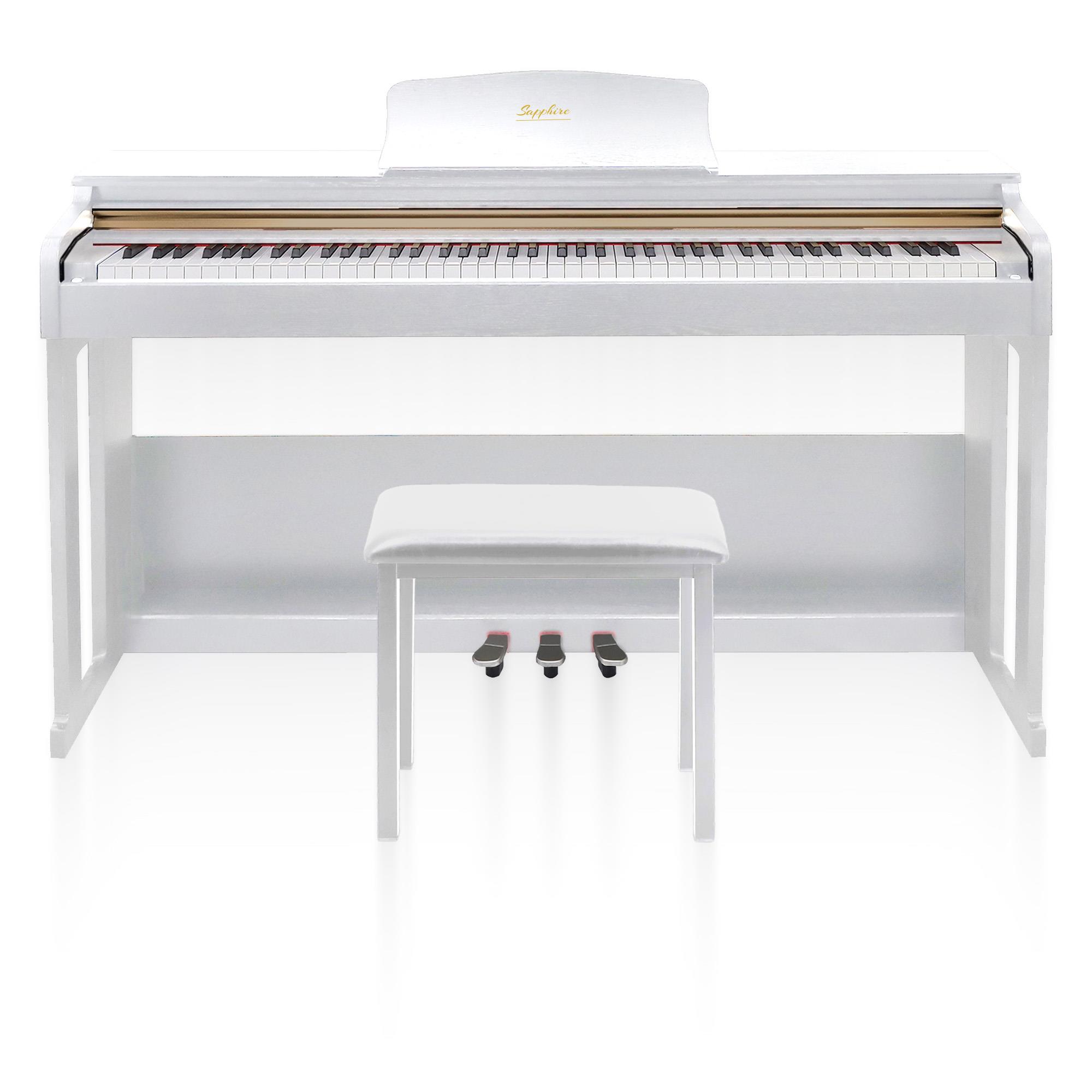 Jwin Sapphire SDP-214 Çekiç Aksiyonlu 88 Tuşlu Dijital Piyano + Tabure - Beyaz