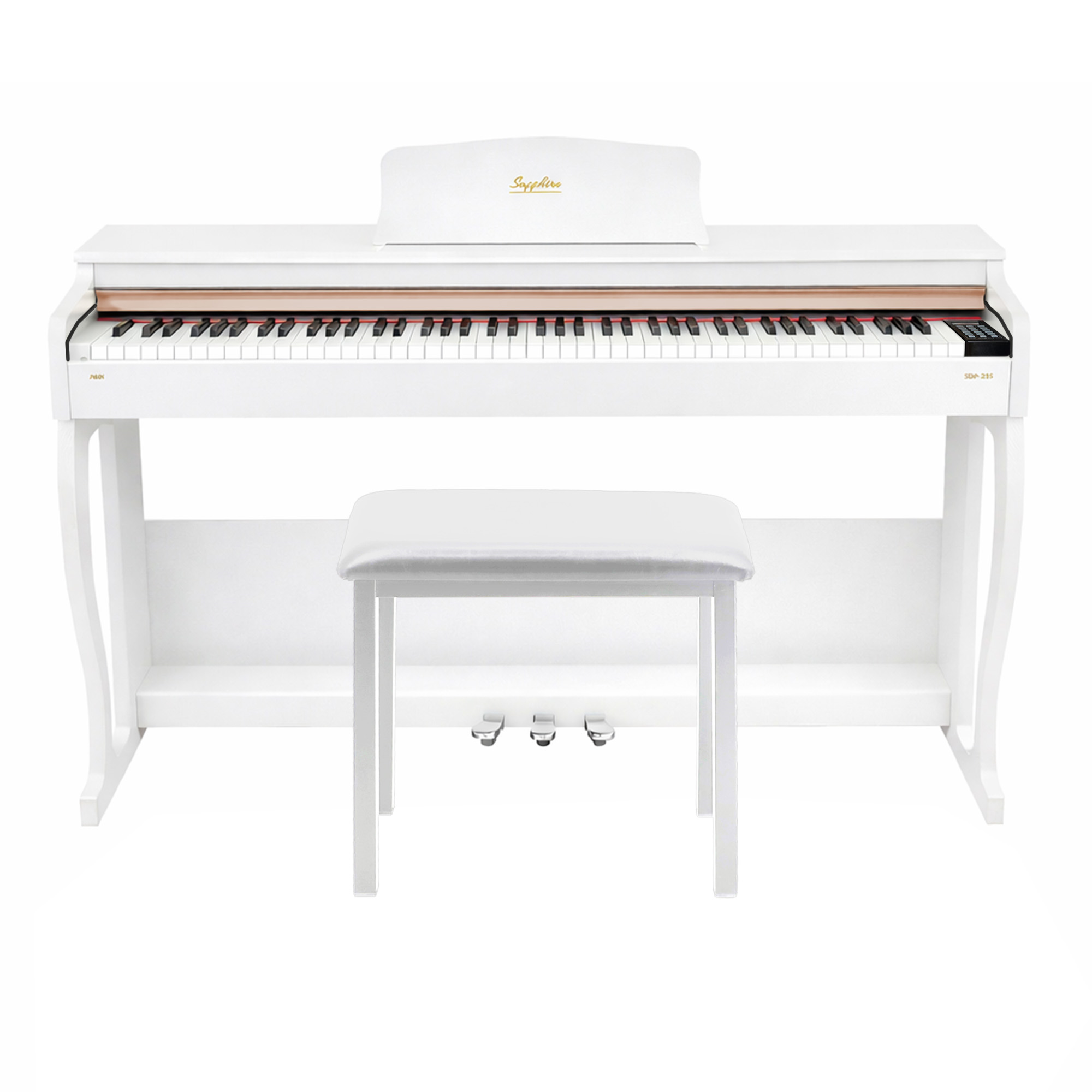 Jwin Sapphire SDP-215 Çekiç Aksiyonlu 88 Tuşlu Dijital Piyano + Tabure - Beyaz