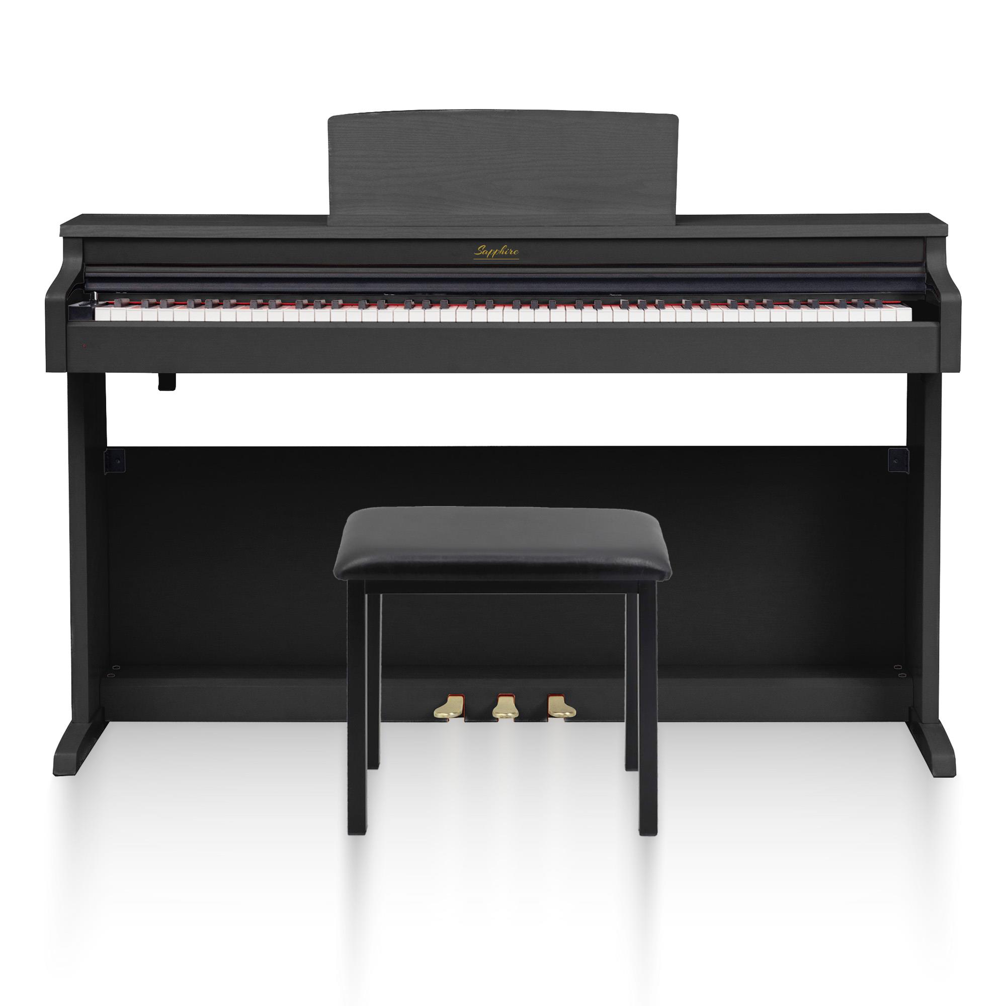 Jwin Sapphire SDP-380 Çekiç Aksiyonlu 88 Tuşlu Dijital Piyano + Tabure - Siyah