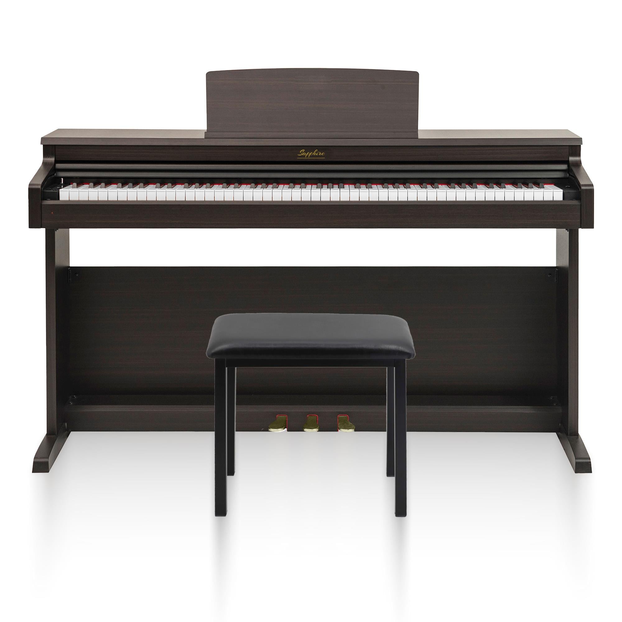 Jwin Sapphire SDP-400 Çekiç Aksiyonlu 88 Tuşlu Dijital Piyano + Tabure - Gül Ağacı