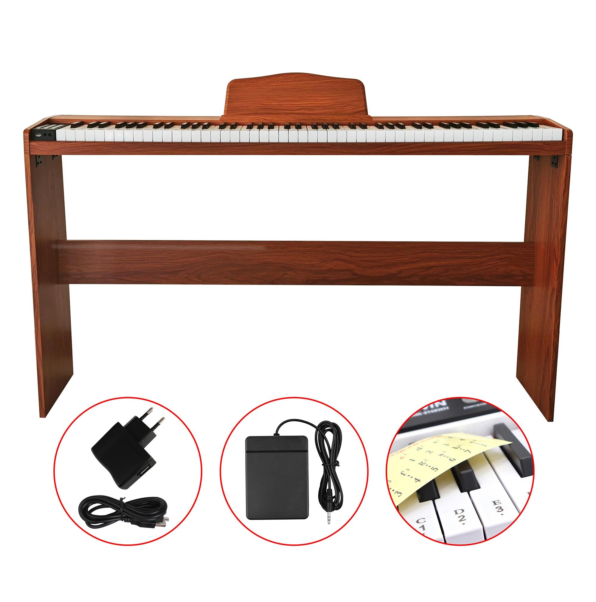 jWIN SDP-88 Tuş Hassasiyetli 88 Tuşlu Dijital Piyano - Kahverengi