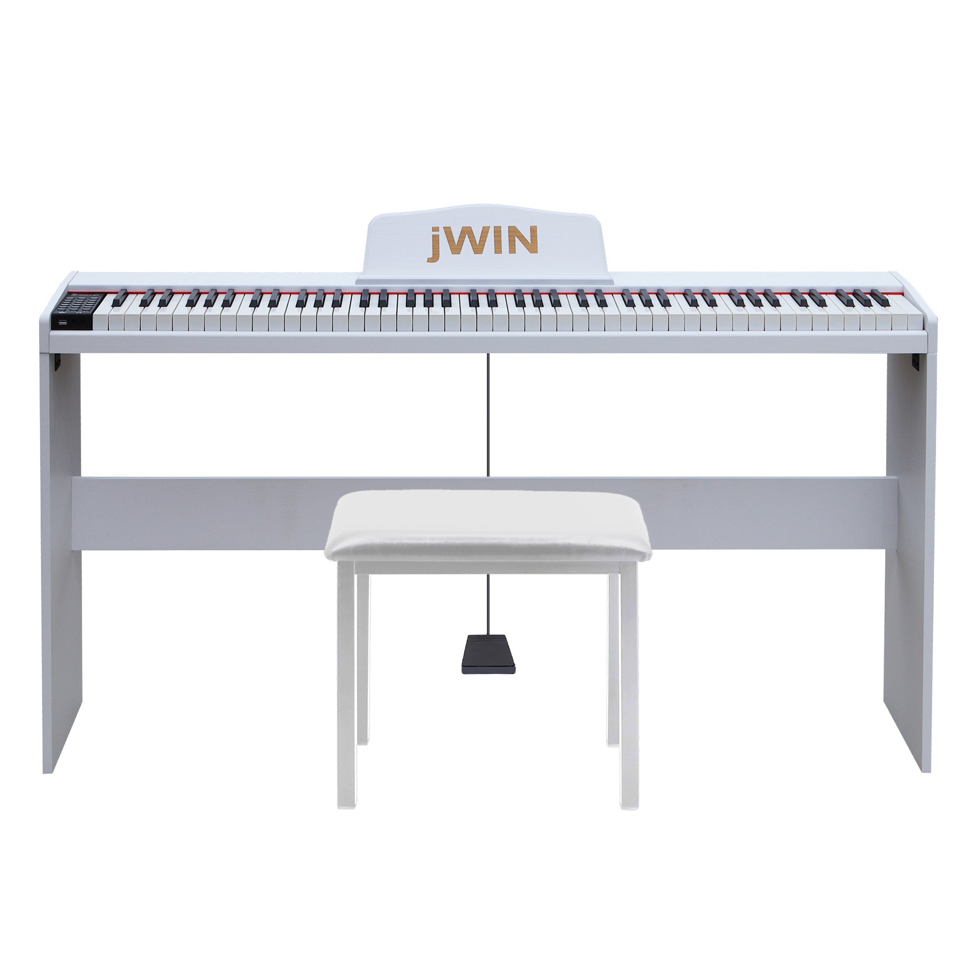 Jwin SDP-88 Tuş Hassasiyetli 88 Tuşlu Dijital Piyano + Tabure - Beyaz
