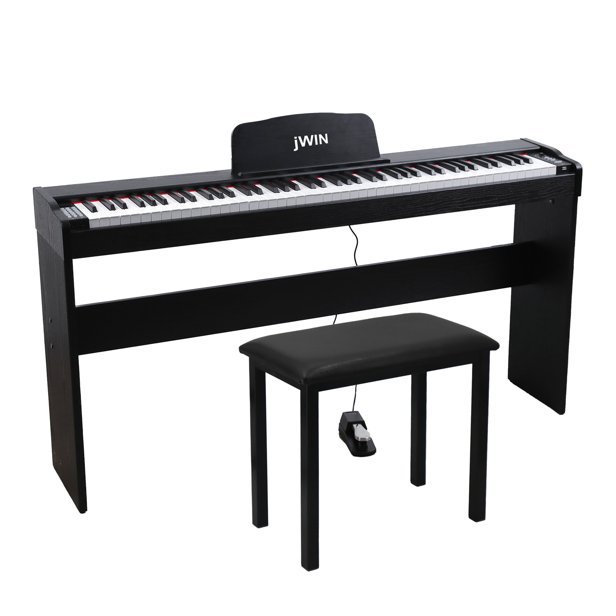 Jwin SDP-90 Tuş Hassasiyetli 88 Tuşlu Dijital Piyano + Tabure
