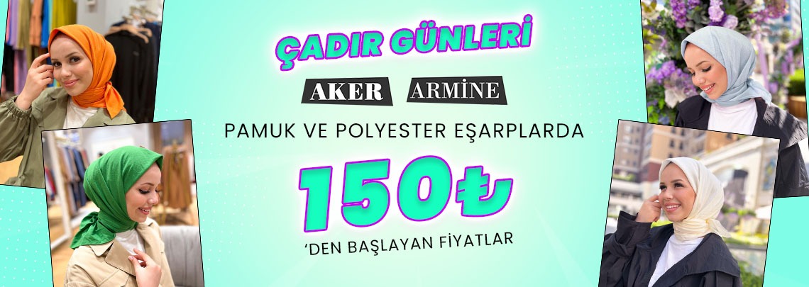 Çadır Günleri, Pamuk, Polyester Eşarplar 150 TL