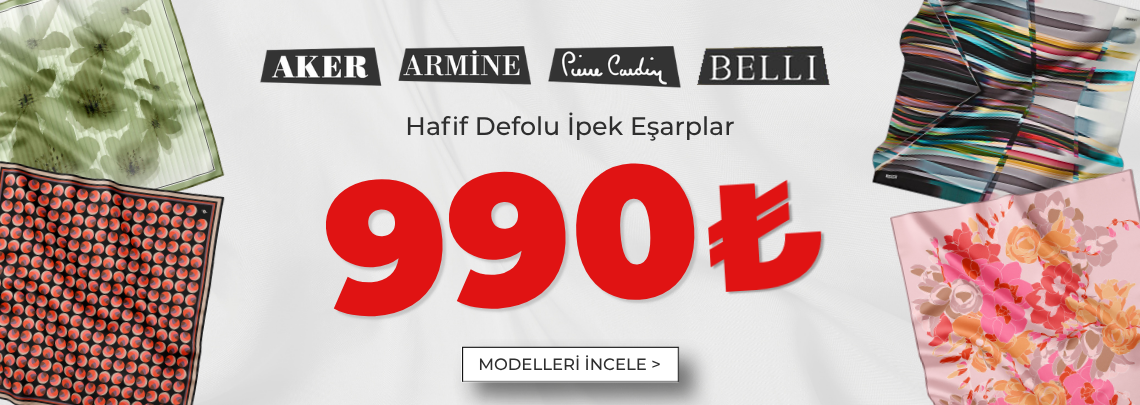 Hafif Defolu İpek Eşarplar 990 TL