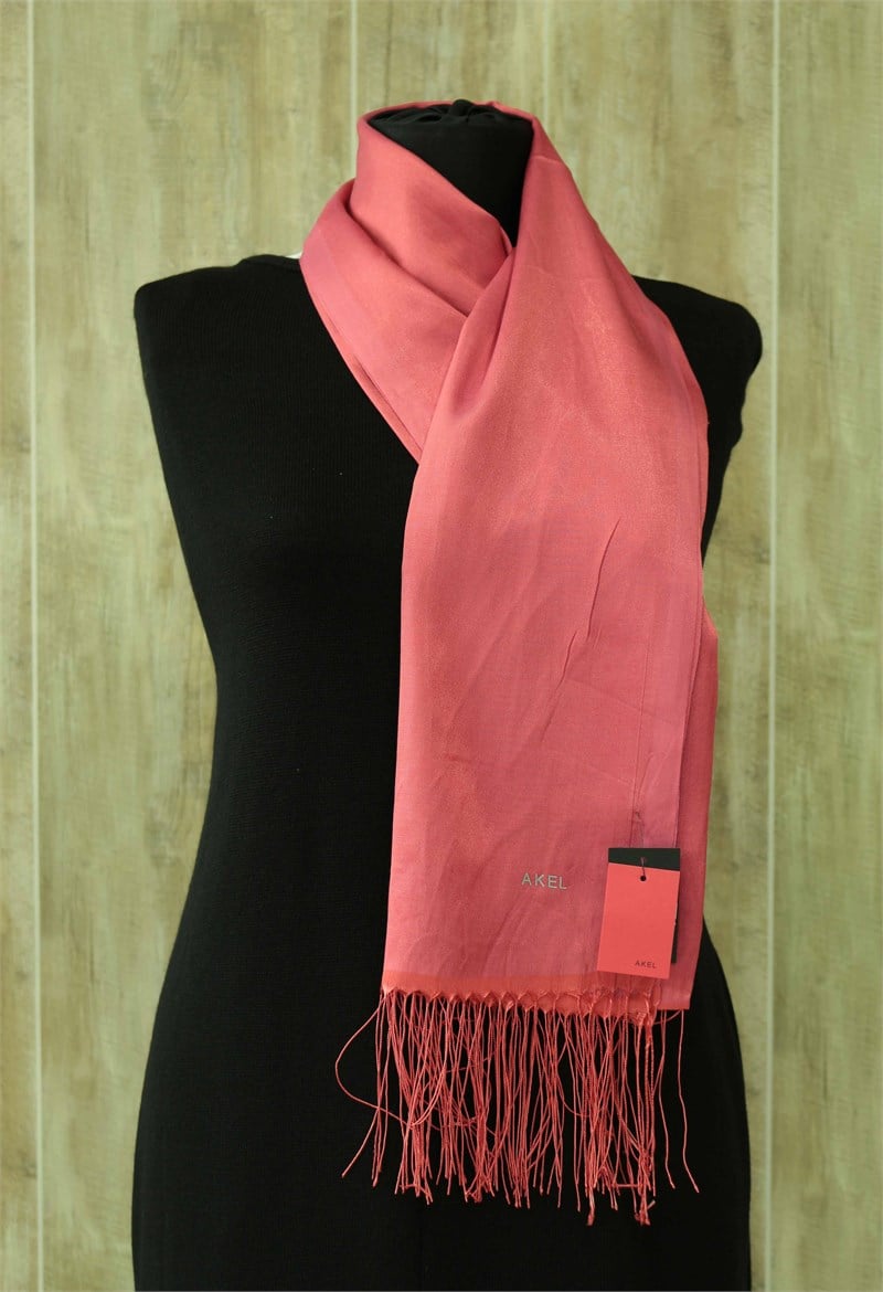 Akel Poly/Viskon Saçaklı Şal - Gülpembe - 22