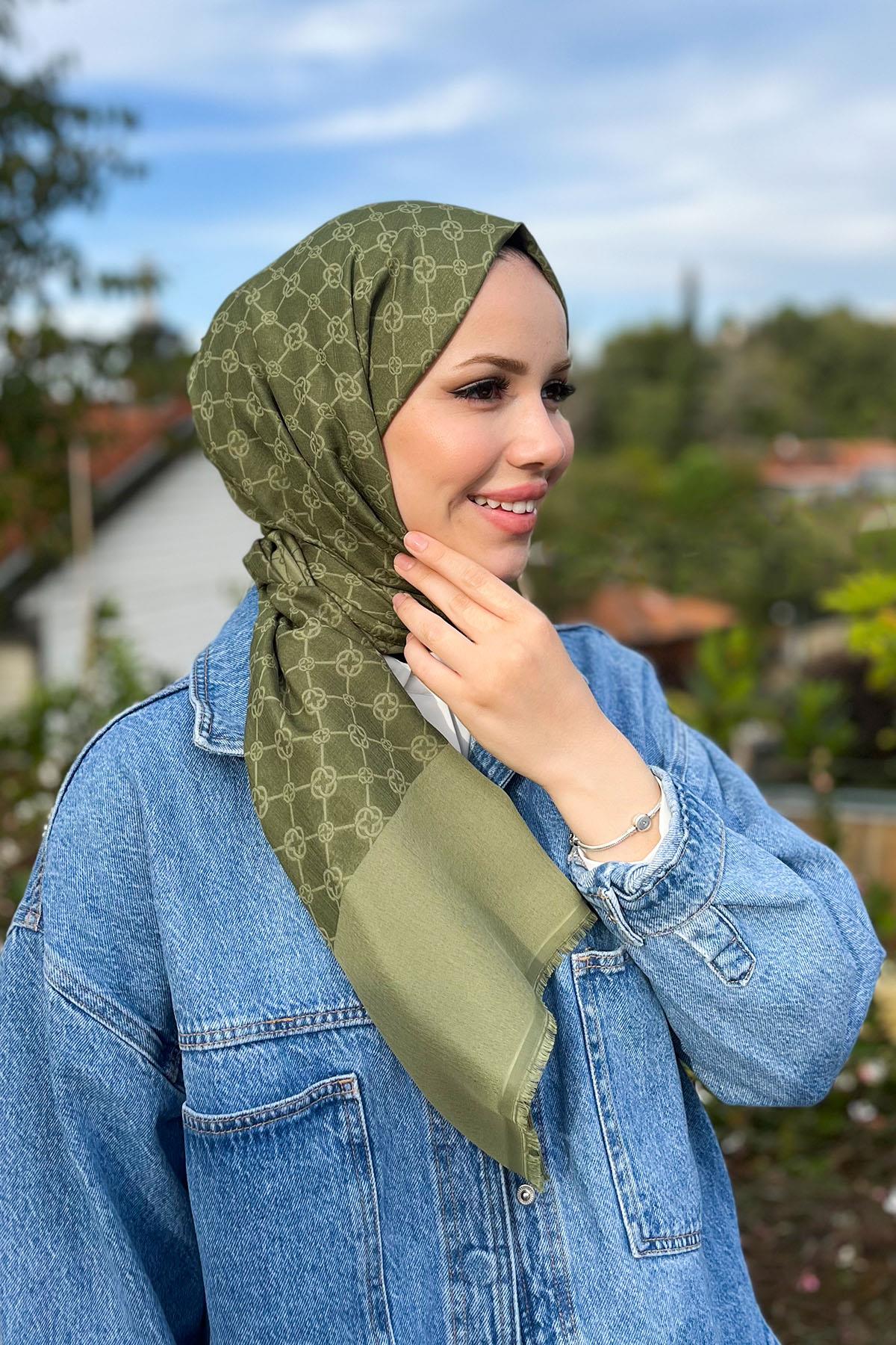 Aker Elegance Monogram Şal - 1090100-952 - Yeşil